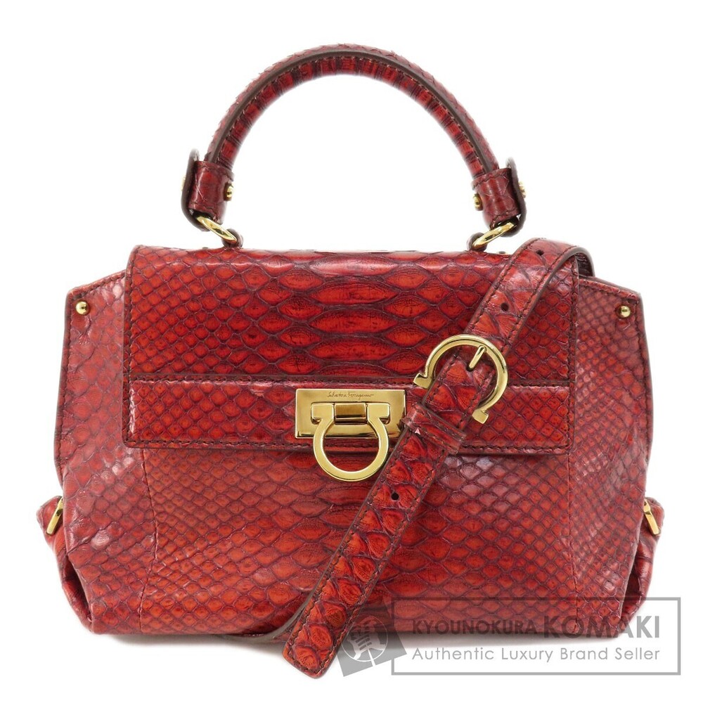 Salvatore Ferragamo python leather handbag Gancini - image 1